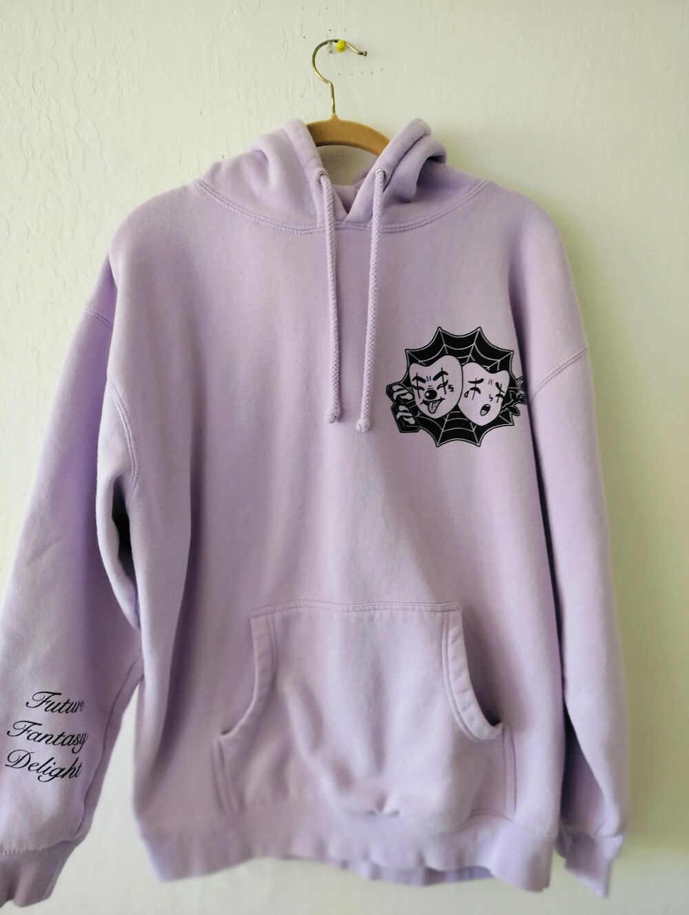 Future Fantasy Delight "Laugh Now, Cry Later" Lavender Hoodie - Size Large